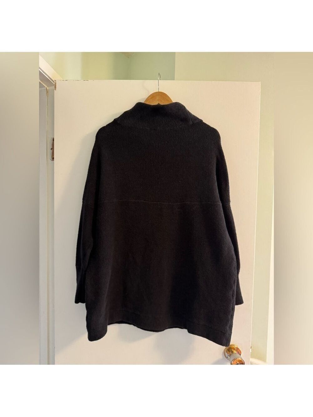 Free People Ottoman Slouchy Tunic Sweater Black Oversized XS - Picture 7 of 9
